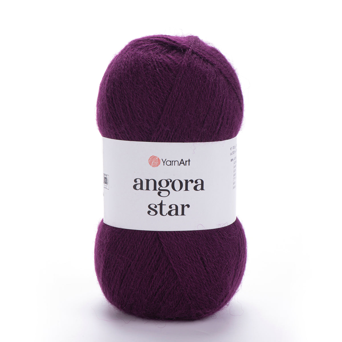 YarnArt Angora Star 10094 Tamsių slyvų – pūkuoti akrilo siūlai su vilna