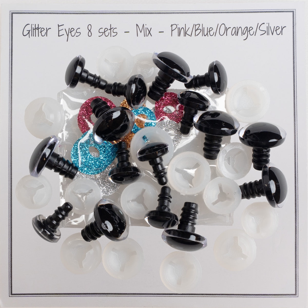 Glitter Safety Eyes – 8 Pairs (12 & 16 mm)
