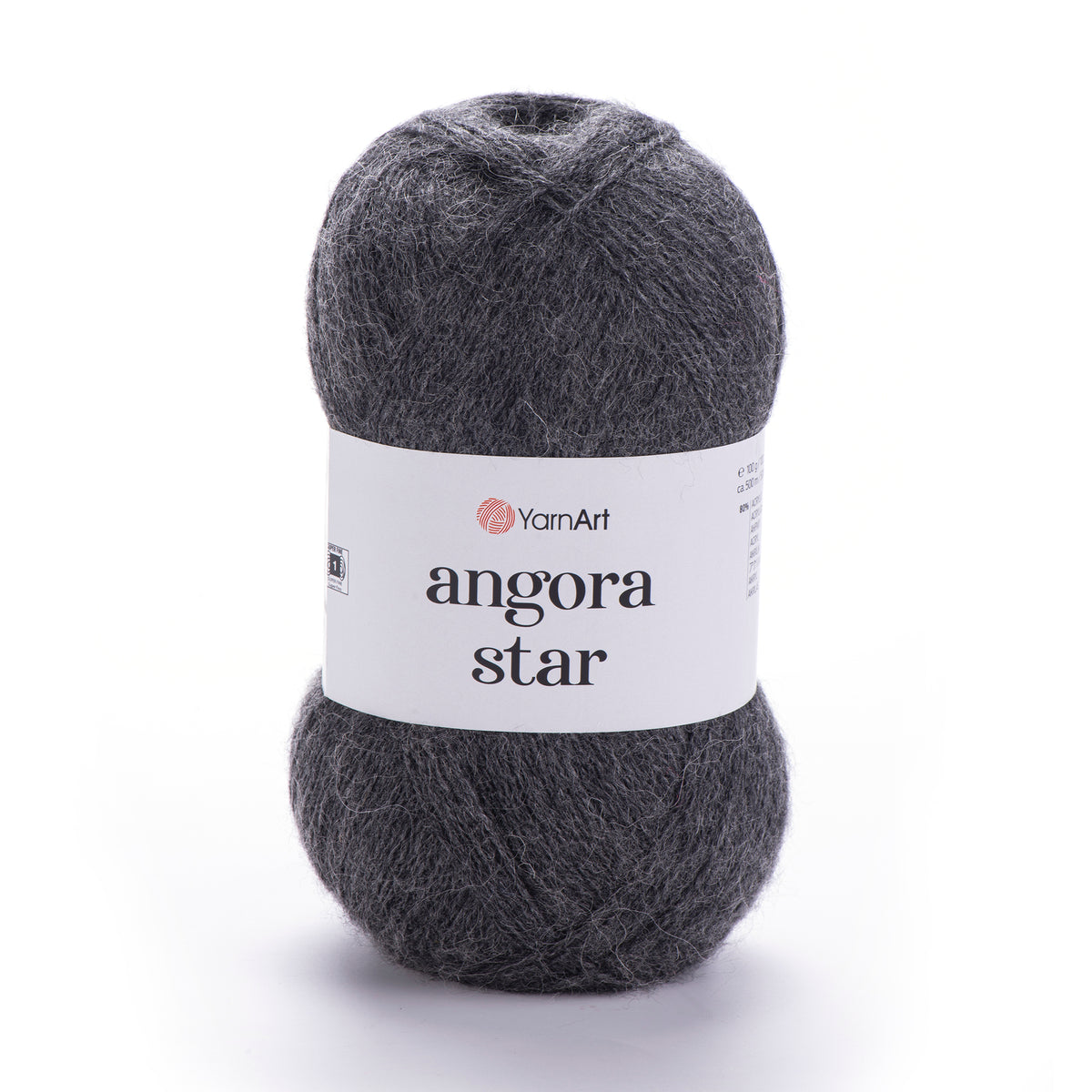 YarnArt Angora Star 179 Antracitinė – pūkuoti akrilo siūlai su vilna