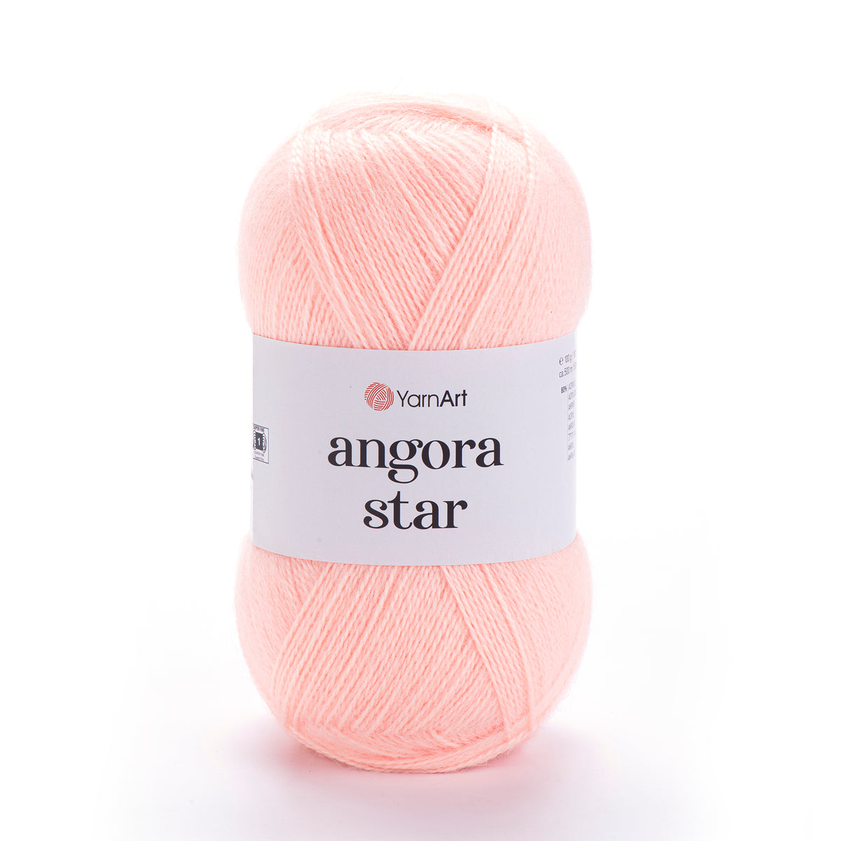 YarnArt Angora Star 204 Pudrinė rožinė – pūkuoti akrilo siūlai su vilna