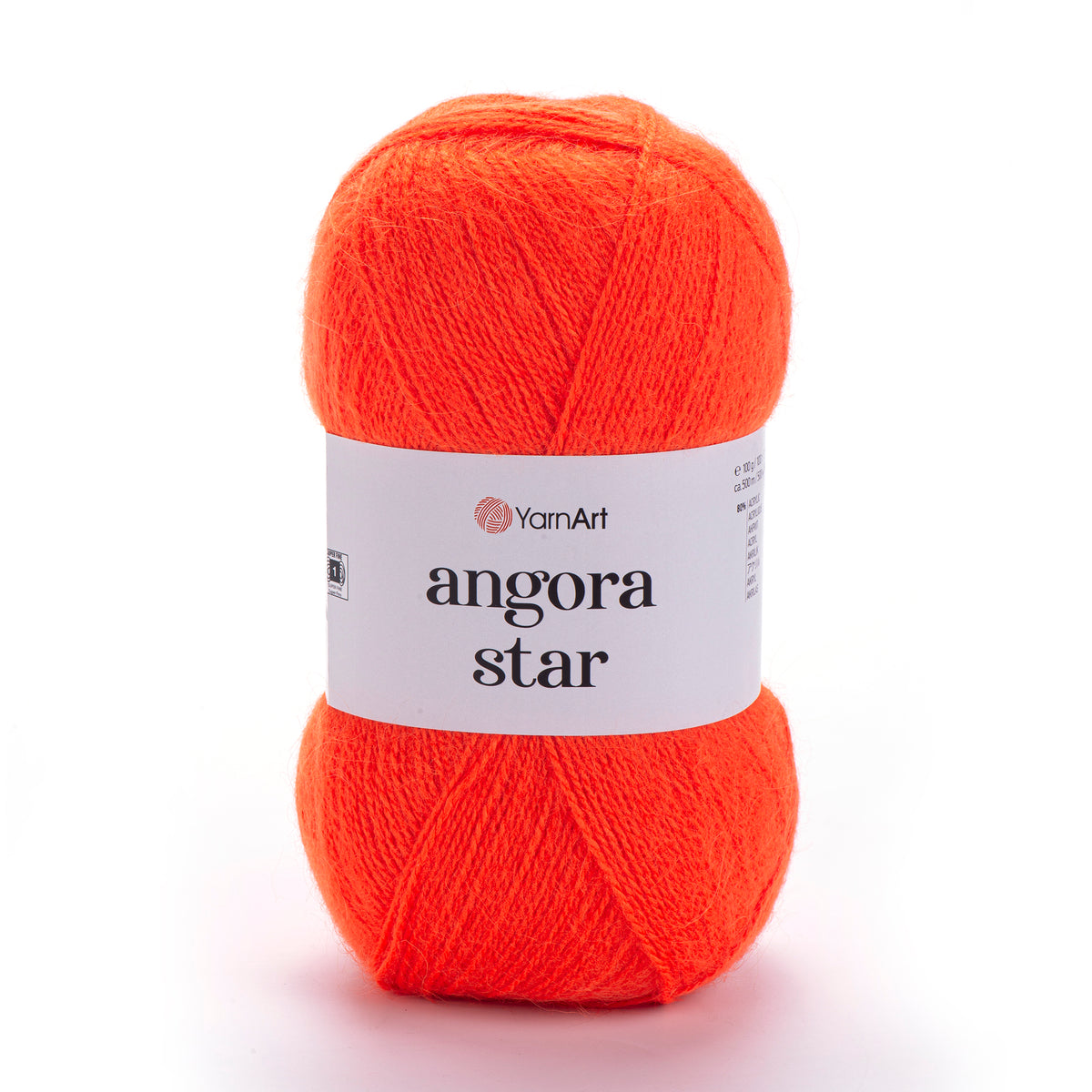 YarnArt Angora Star 206 Skaisčiai raudona – pūkuoti akrilo siūlai su vilna