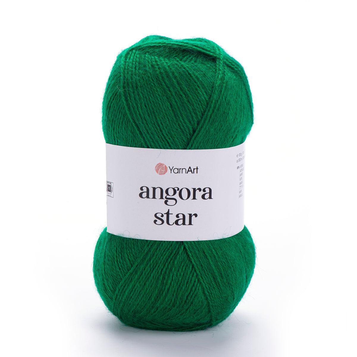 YarnArt Angora Star 338 Butelio žalia – pūkuoti akrilo siūlai su vilna