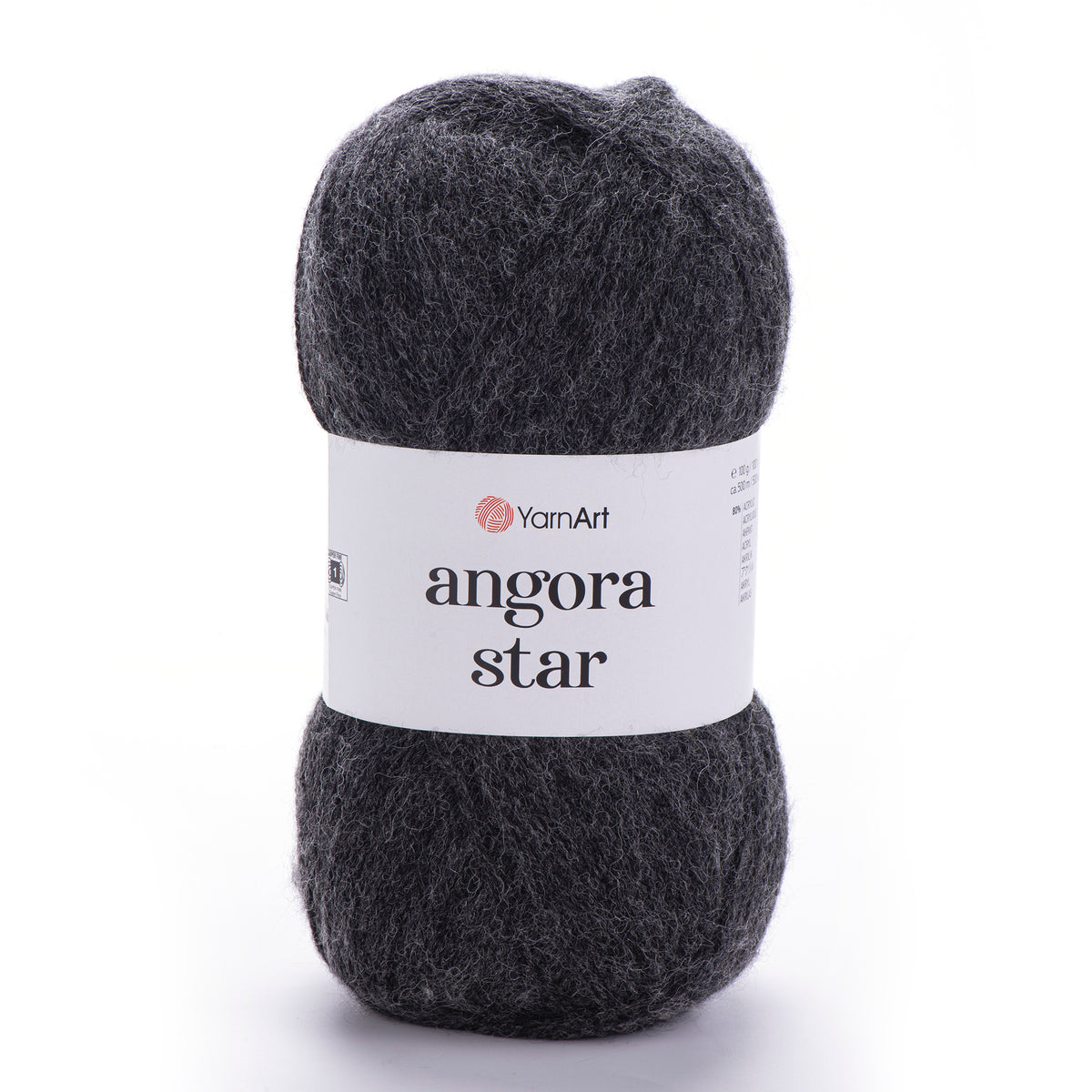YarnArt Angora Star 359 Antracitinė – pūkuoti akrilo siūlai su vilna