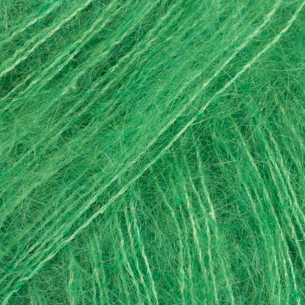 DROPS Kid-Silk 48 Papūgų žalia – moherio ir šilko siūlai