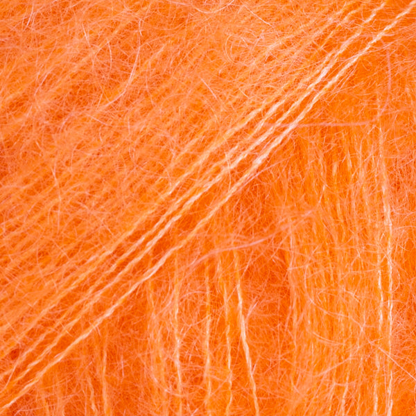 DROPS Kid-Silk 49 Ryškiai oranžinė – moherio ir šilko siūlai