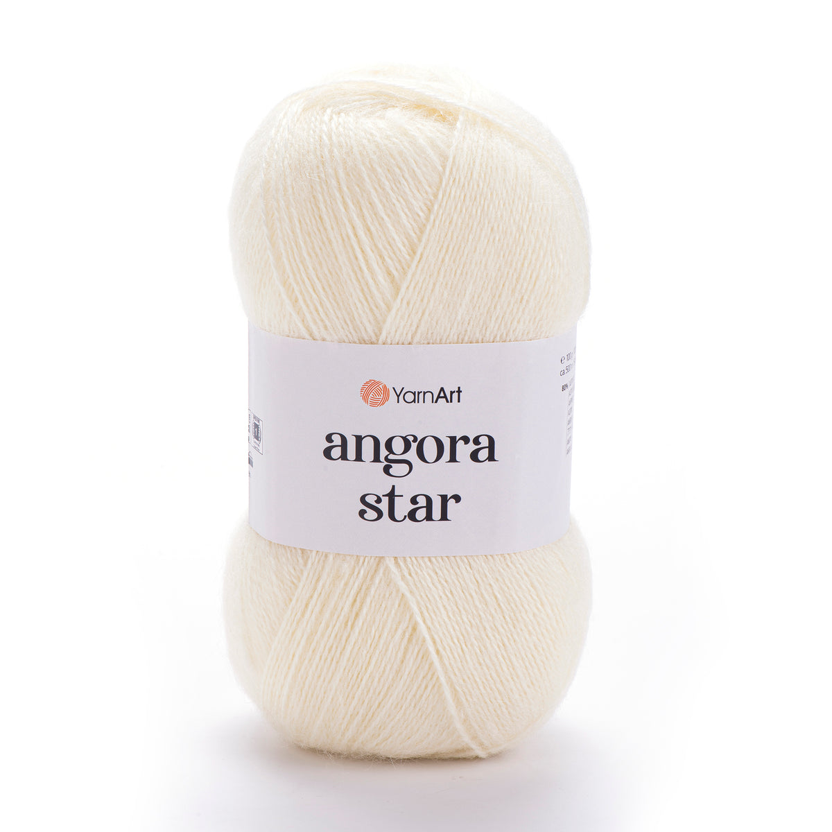 YarnArt Angora Star 502 Kreminė – pūkuoti akrilo siūlai su vilna