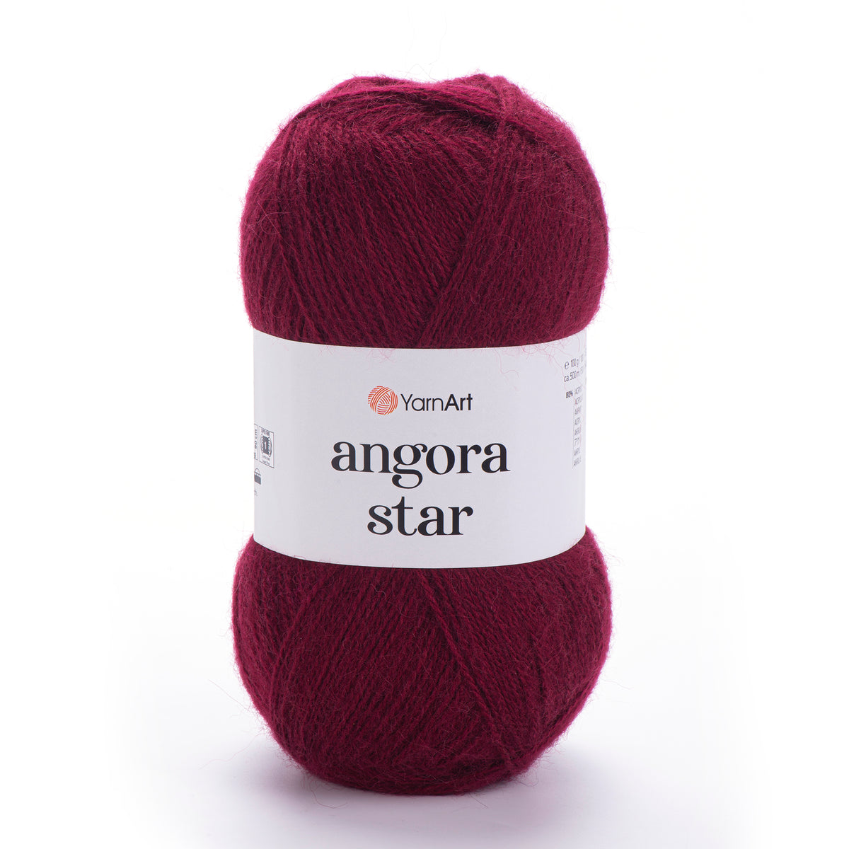 YarnArt Angora Star 577 Tamsiai bordo – pūkuoti akrilo siūlai su vilna