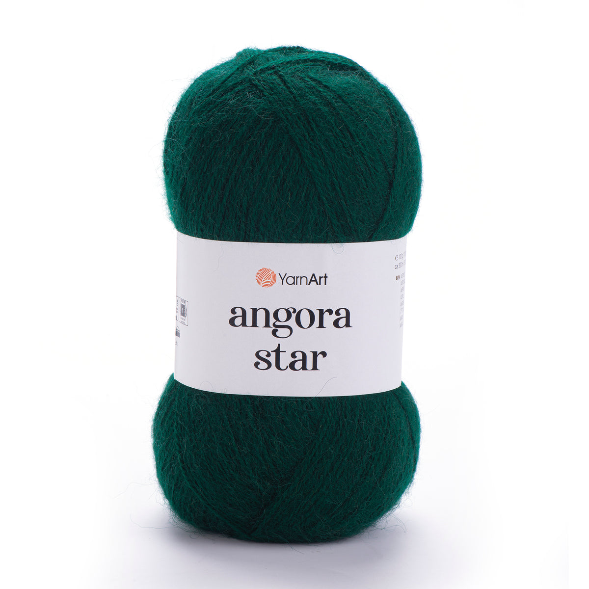 YarnArt Angora Star 590 Tamsiai žalia – pūkuoti akrilo siūlai su vilna