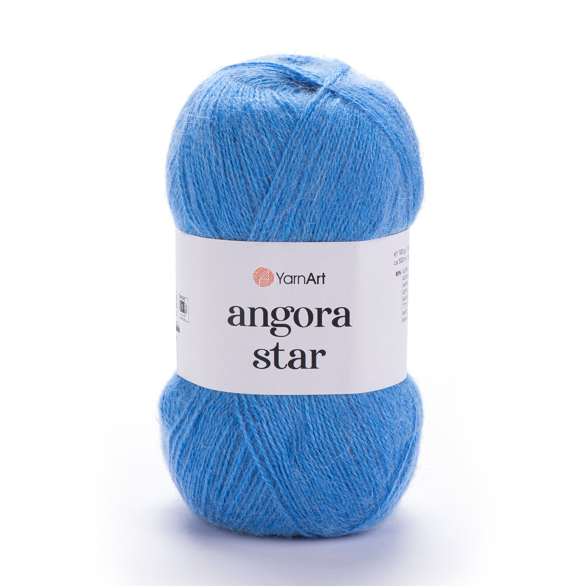 YarnArt Angora Star 600 Mėlyna – pūkuoti akrilo siūlai su vilna