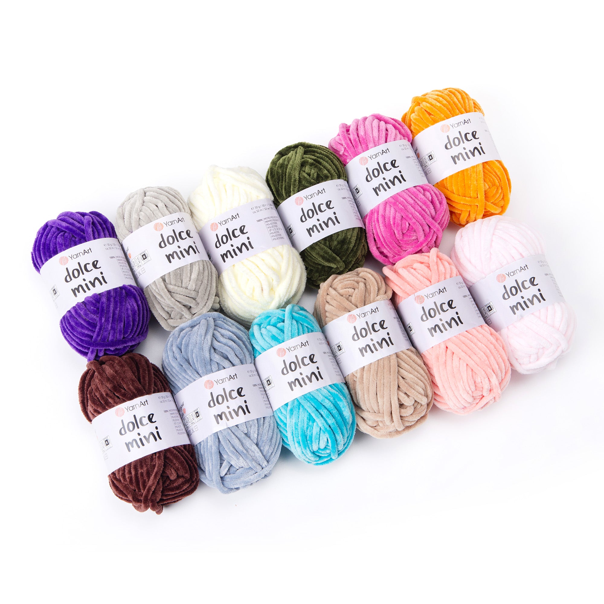 YarnArt Dolce Mini – Chenille Yarn Pack (12 x 30g) Dolce Mini D