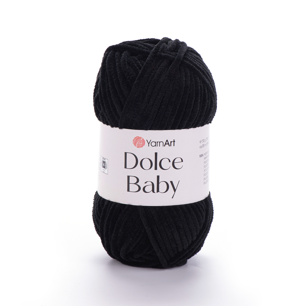 YarnArt Dolce Baby 742 Noir – fil chenille fin