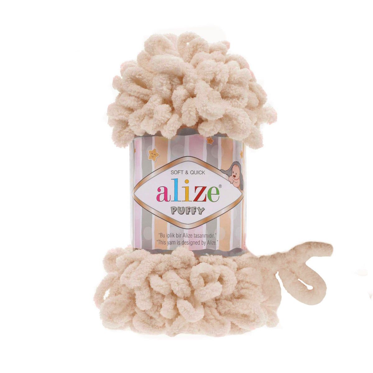 Alize Puffy 889 Ivoire – fil à boucles