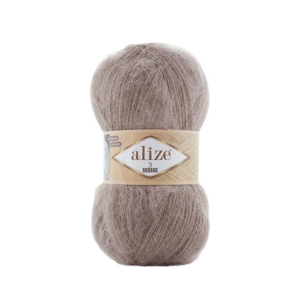 Alize 3 Season 541 Mocha – light acrylic yarn with mohair and wool
