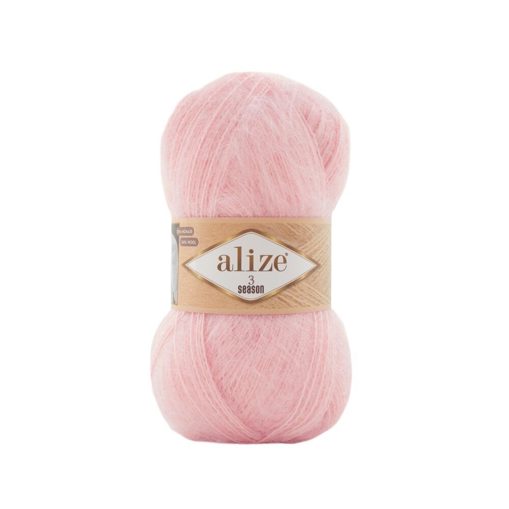 Alize 3 Season 271 Powder Pink – light acrylic yarn with mohair and wool