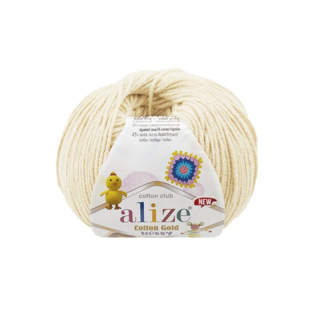 Alize Cotton Gold Hobby 01 Gräddvit – bomulls- och akrylgarn