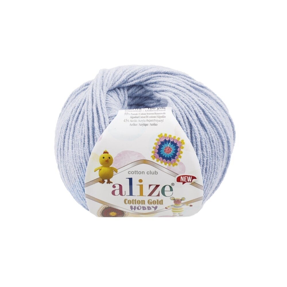 Alize Cotton Gold Hobby 513 Isblå – bomulls- och akrylgarn