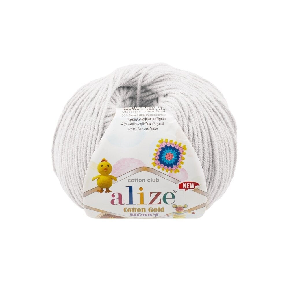 Alize Cotton Gold Hobby 533 Ljusgrå – bomulls- och akrylgarn