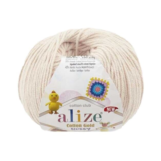 Alize Cotton Gold Hobby 599 Vanilj – bomulls- och akrylgarn