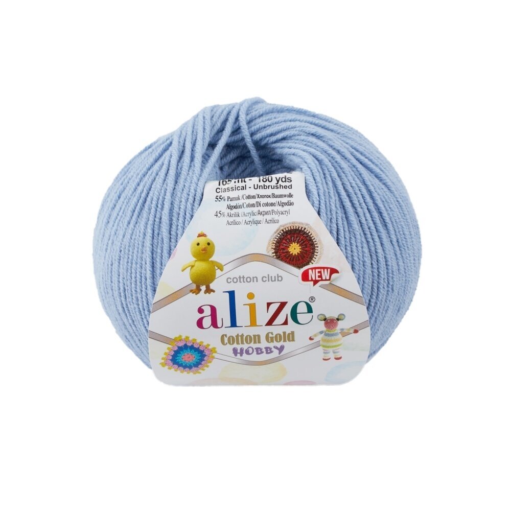 Alize Cotton Gold Hobby 40 Puderblå – bomulls- och akrylgarn