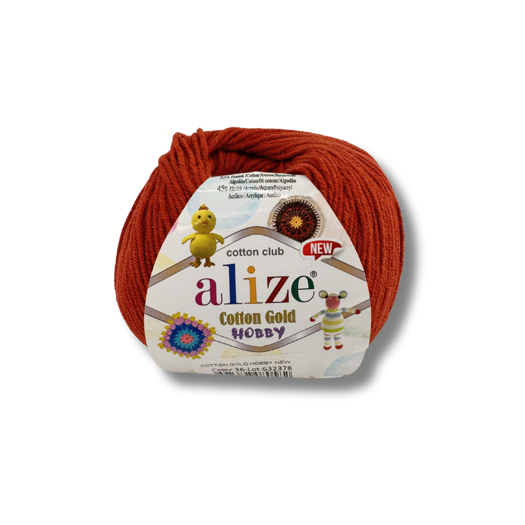 Alize Cotton Gold Hobby 36 Terrakotta – bomulls- och akrylgarn