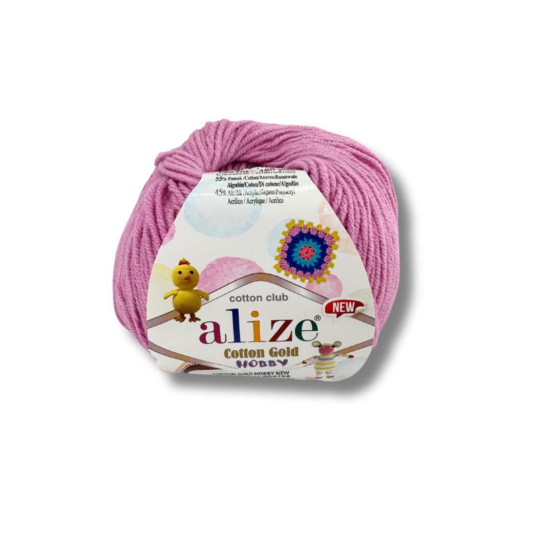 Alize Cotton Gold Hobby 98 Rosa – bomulls- och akrylgarn