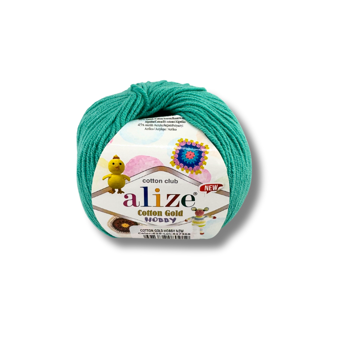 Alize Cotton Gold Hobby 610 Jade – bomulls- och akrylgarn