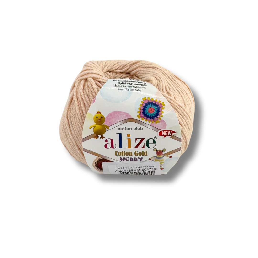 Alize Cotton Gold Hobby 458 Beige – bomulls- och akrylgarn