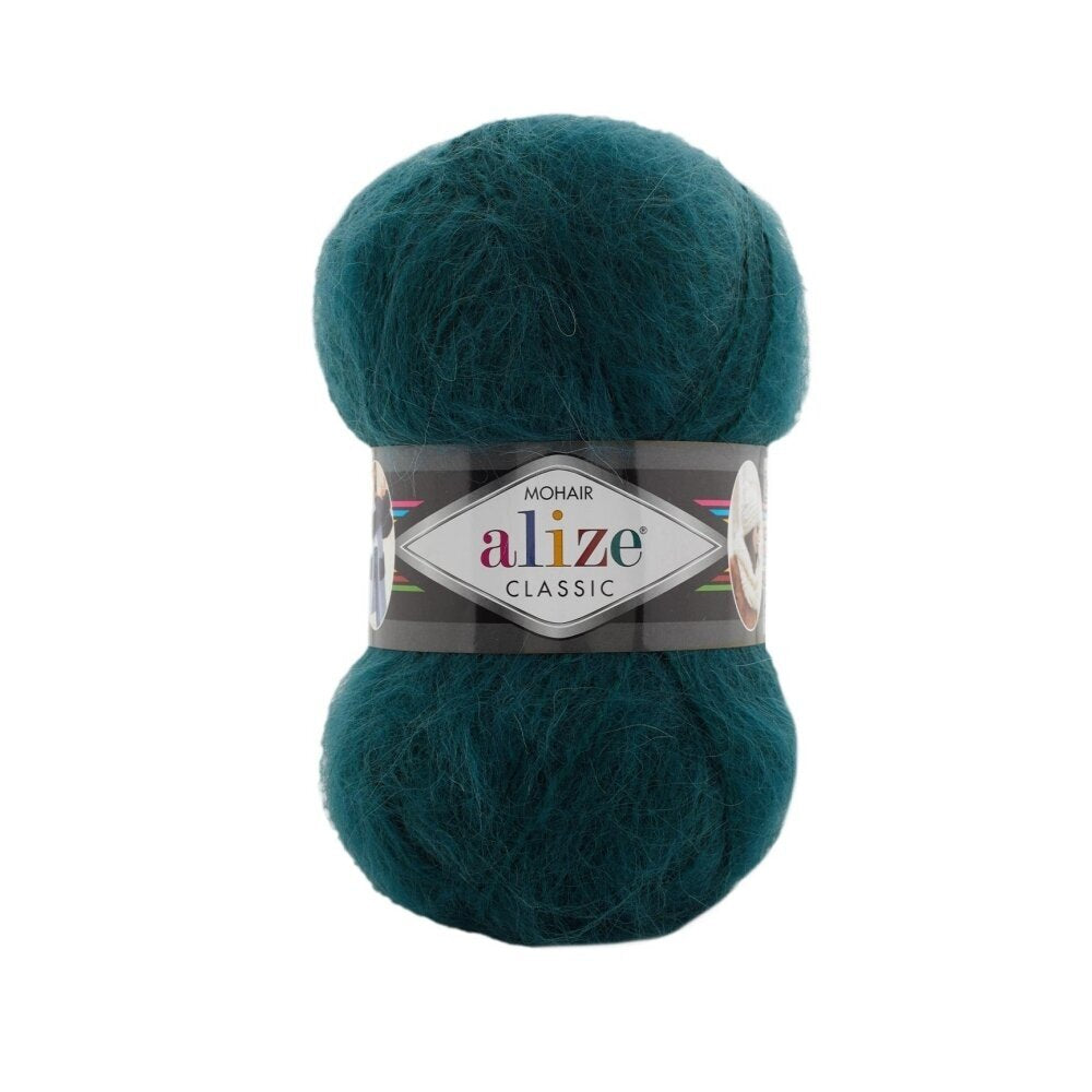 Alize Mohair Classic 426 Tumši zilzaļa – akrila dzija ar mohēru un vilnu