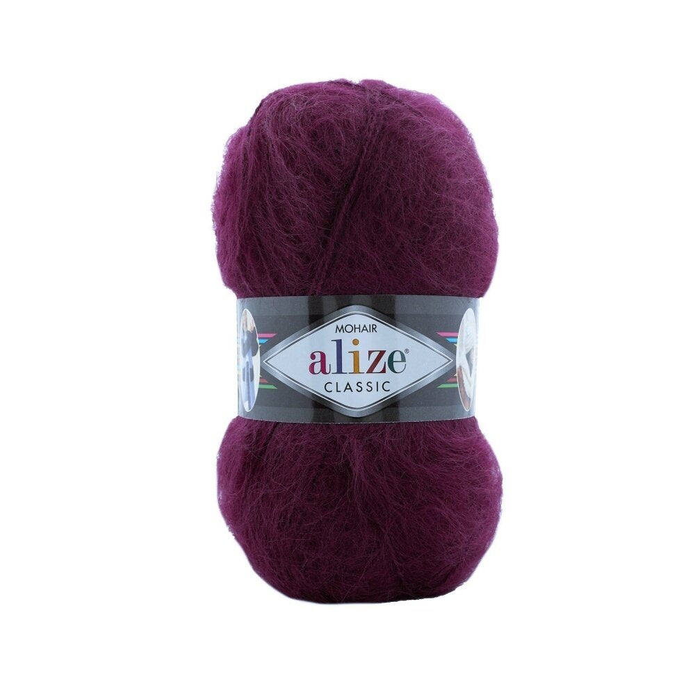 Alize Mohair Classic 952 Tumši bordo – akrila dzija ar mohēru un vilnu