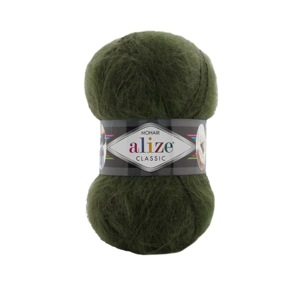 Alize Mohair Classic 620 Tumši olīvu – akrila dzija ar mohēru un vilnu