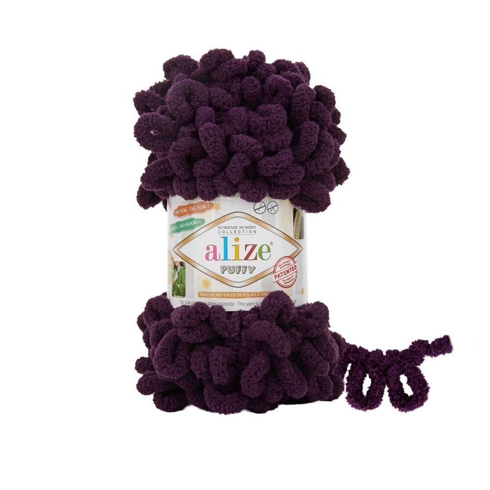 Alize Puffy 986 Prune foncé – fil à boucles