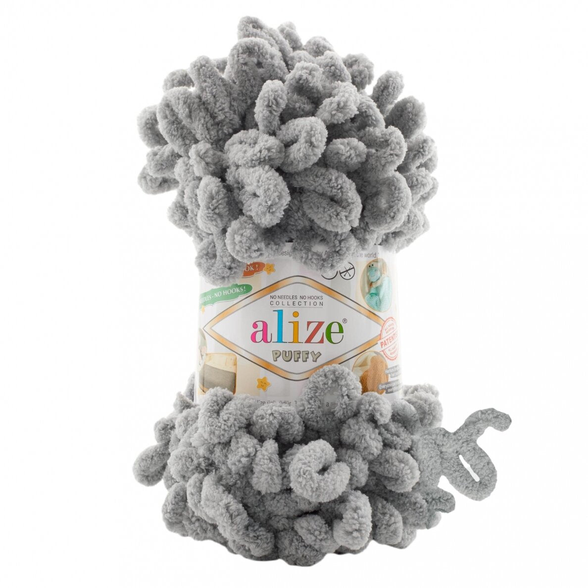 Alize Puffy 302 Gris moyen – fil à boucles