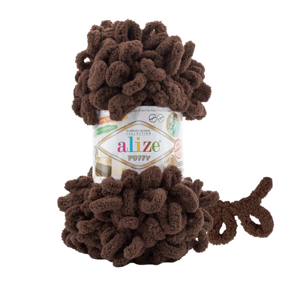 Alize Puffy 493 Marron – fil à boucles