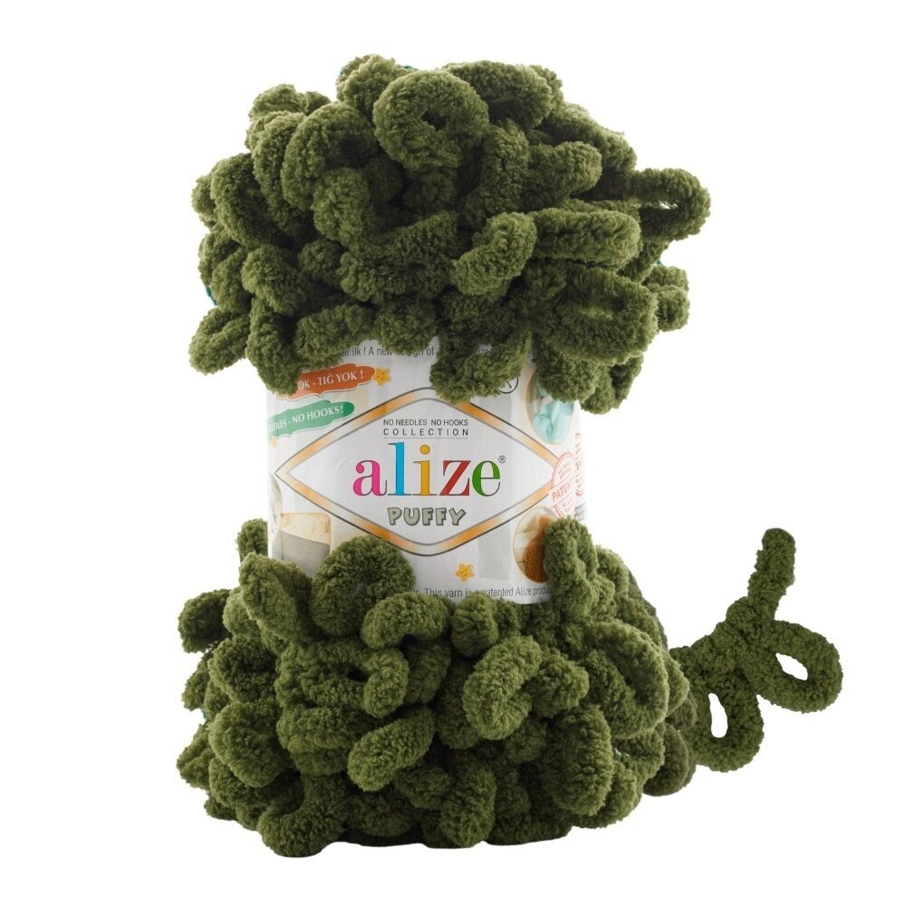 Alize Puffy 620 Olive – fil à boucles