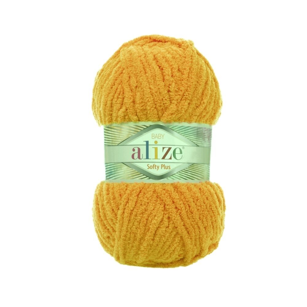 Alize Softy Plus 02 Bärnsten – mjukt frottéliknande garn