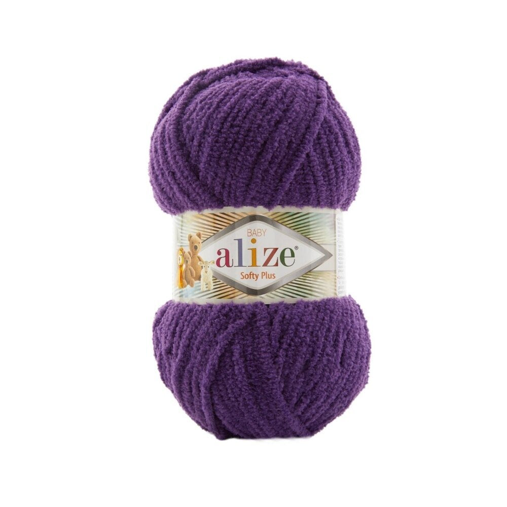 Alize Softy Plus 44 Purpur – mjukt frottéliknande garn