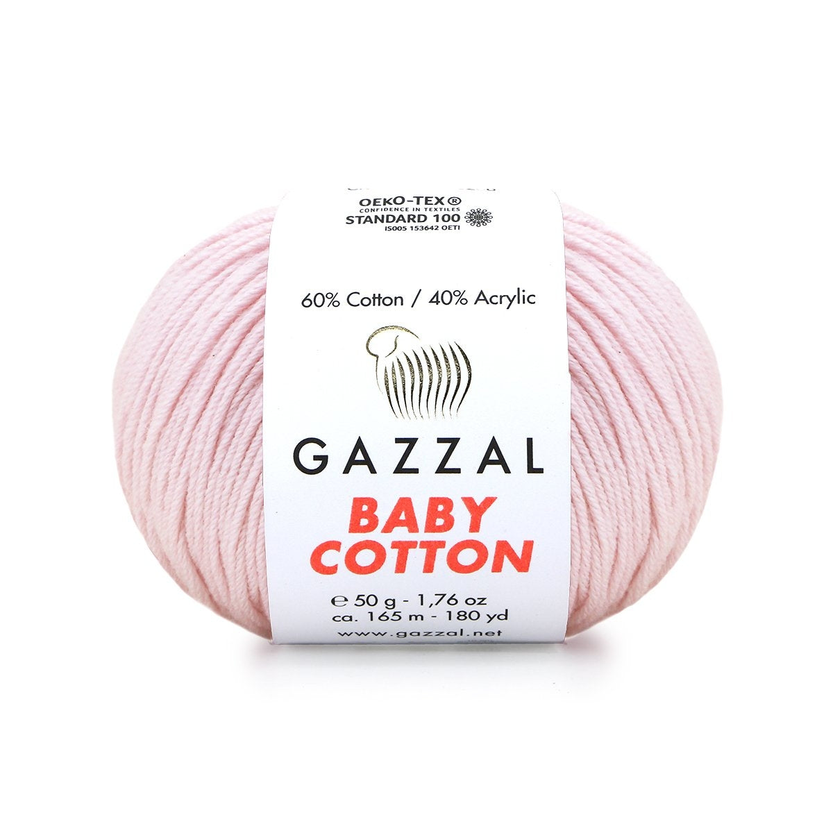 Gazzal Baby Cotton 3411 Baby Pink – cotton acrylic baby yarn