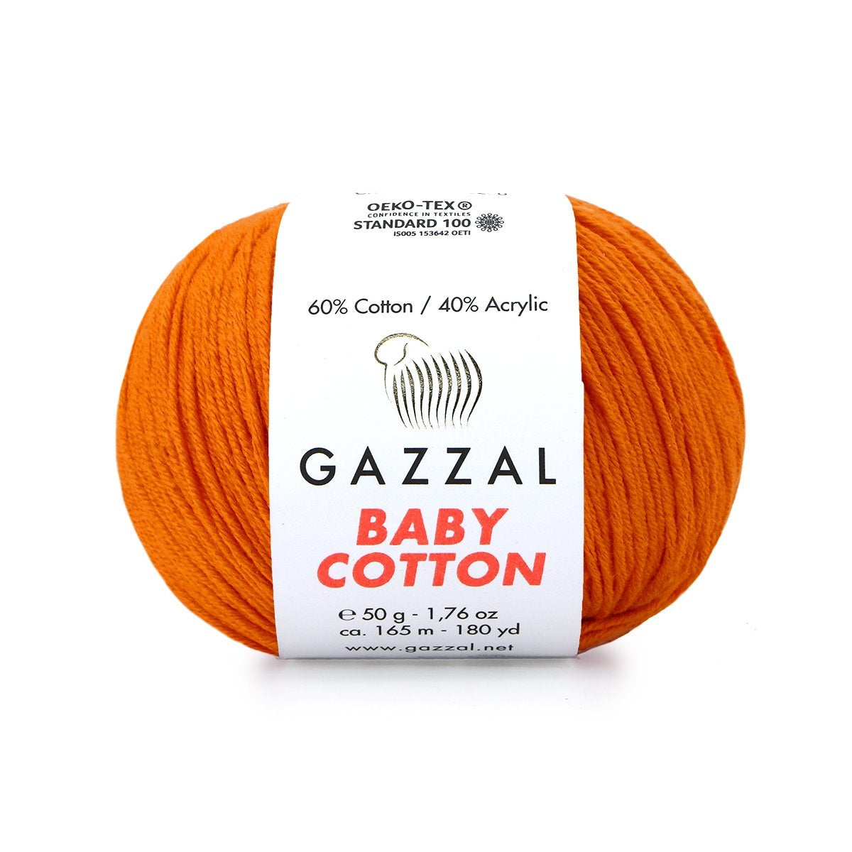 Gazzal Baby Cotton 3419 Oranž – puuvilla-akrüülist beebilõng