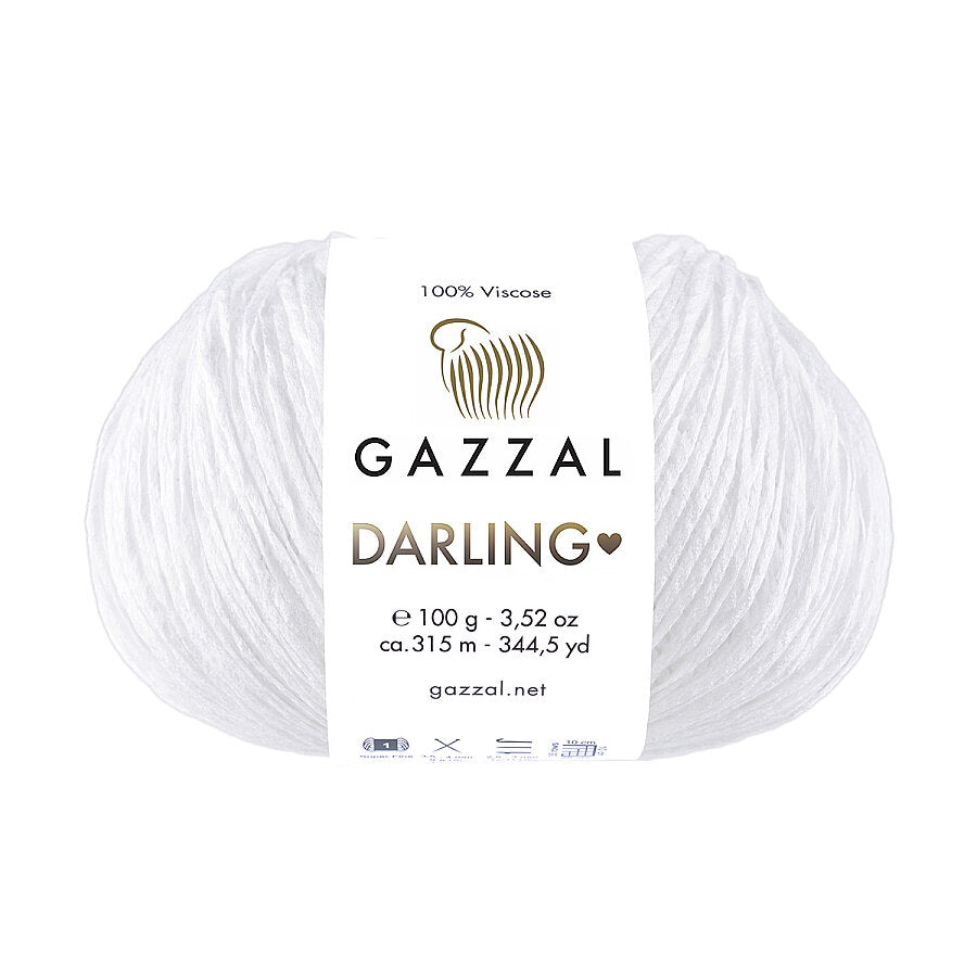 Gazzal Darling 551 Vit – viskosgarn för sommaren