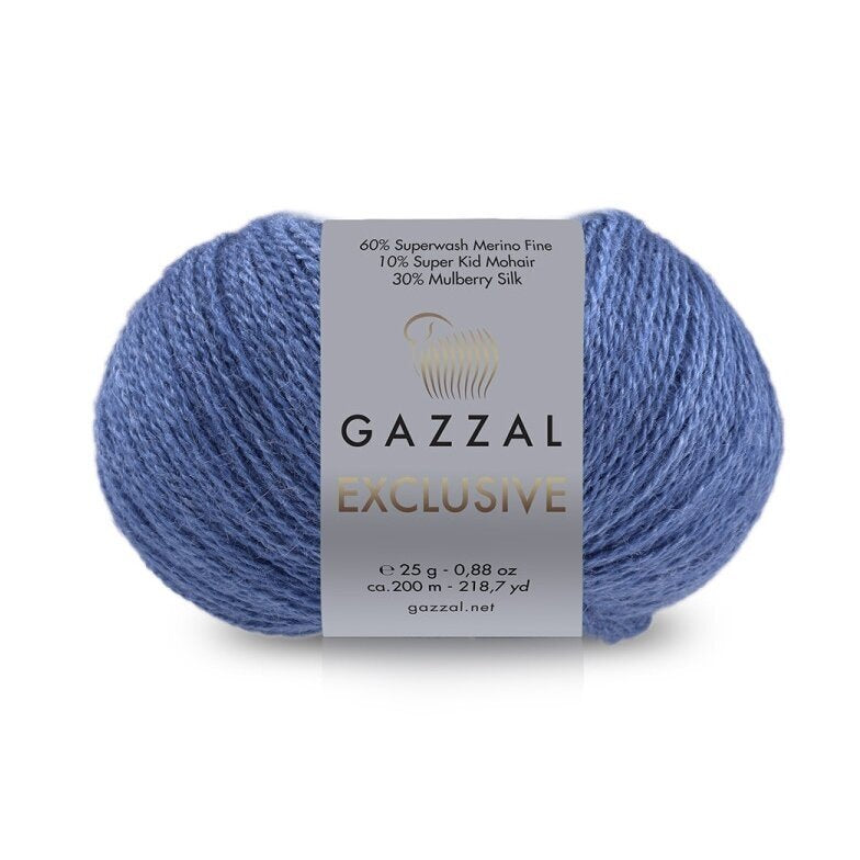 Gazzal Exclusive 9939 Indigo – merino silk mohair yarn