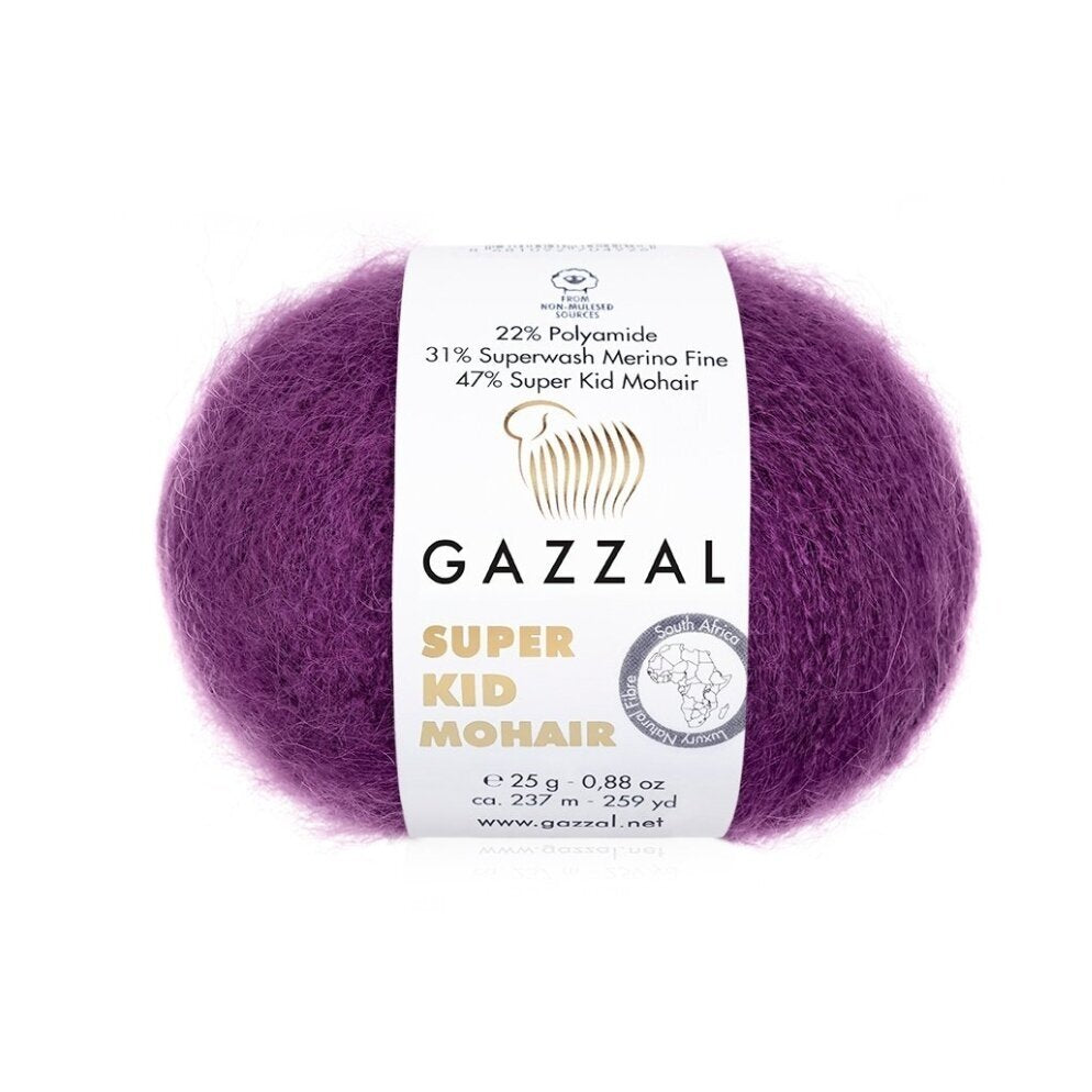 Gazzal Super Kid Mohair 64410 Purple – kid mohair merino yarn