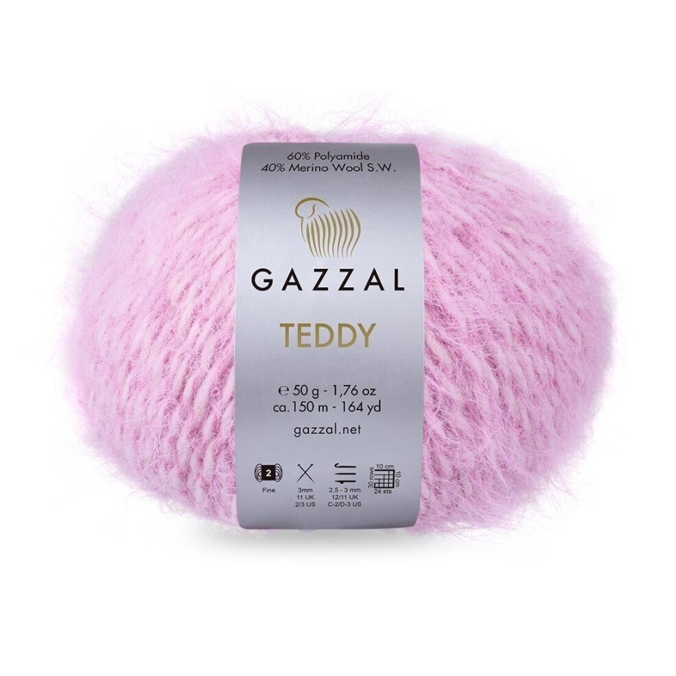 Gazzal Teddy 6547 Baby Pink – merino bouclé yarn