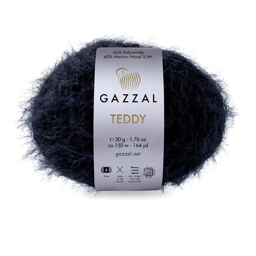 Gazzal Teddy 6531 Marine foncé – fil bouclette mérinos
