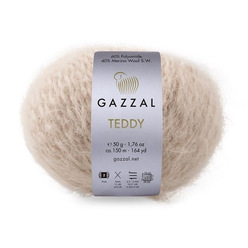 Gazzal Teddy 6534 Beige – fil bouclette mérinos