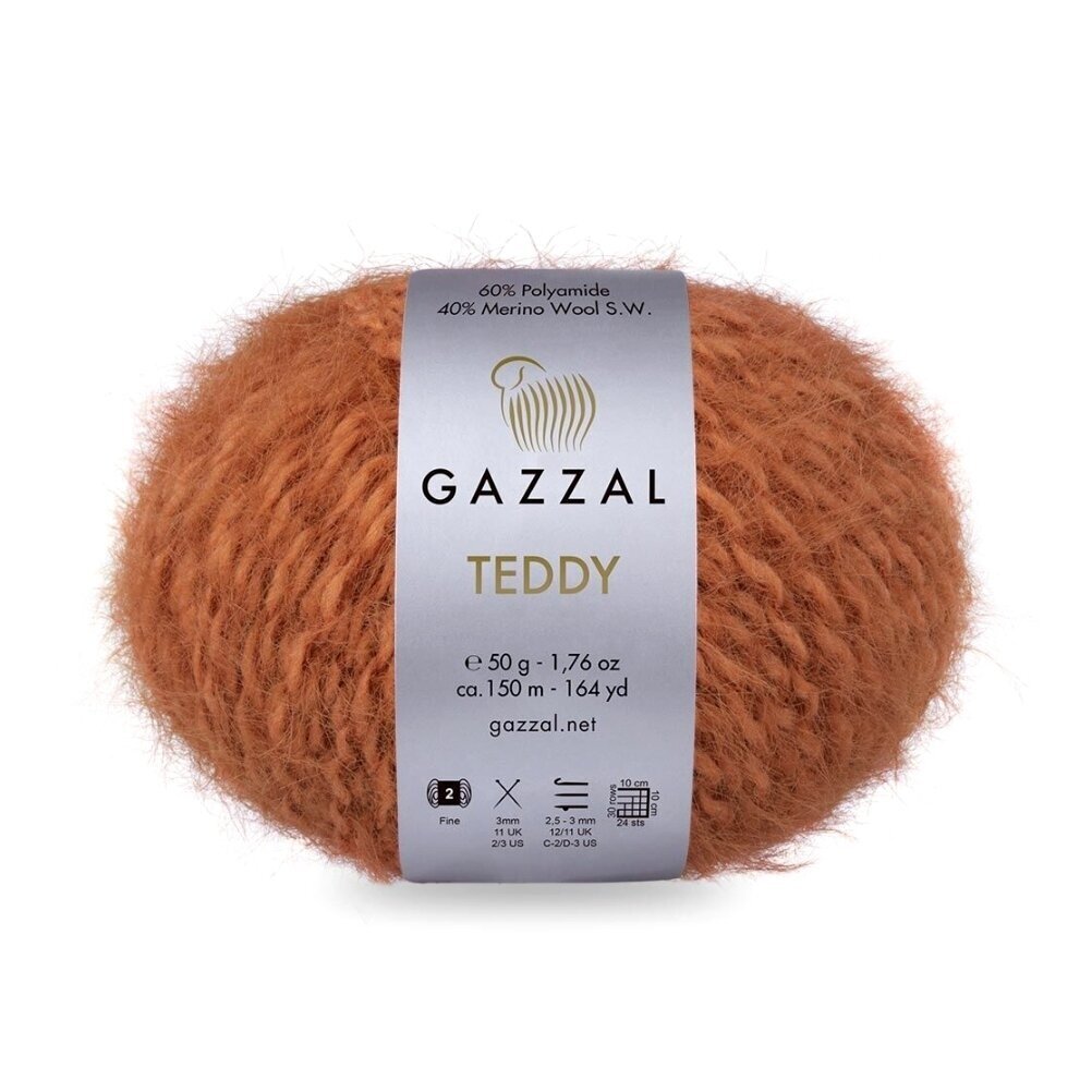 Gazzal Teddy 6546 Rouille – fil bouclette mérinos