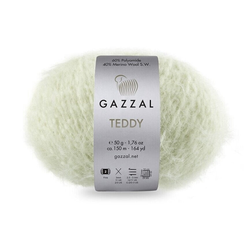 Gazzal Teddy 6554 Crème – fil bouclette mérinos