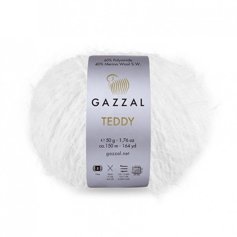 Gazzal Teddy 6530 Blanc cassé – fil bouclette mérinos
