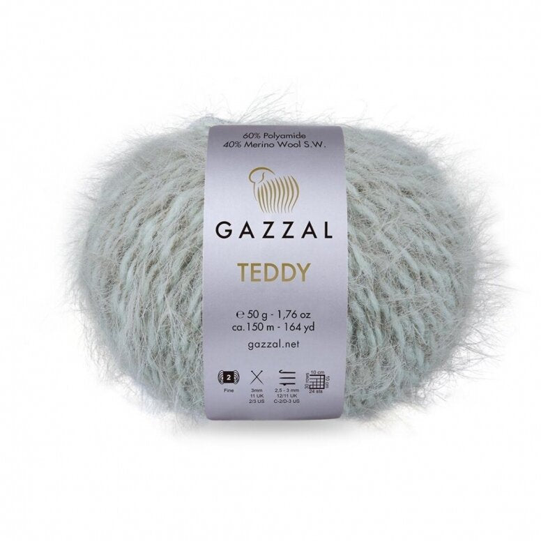 Gazzal Teddy 6535 Gris – fil bouclette mérinos