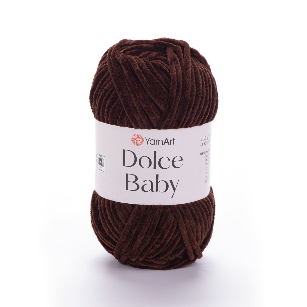 YarnArt Dolce Baby 775 Marron foncé – fil chenille fin