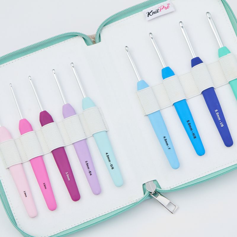 KnitPro Waves 2.0 Deluxe tamborēšanas āķu komplekts (9 gab.)